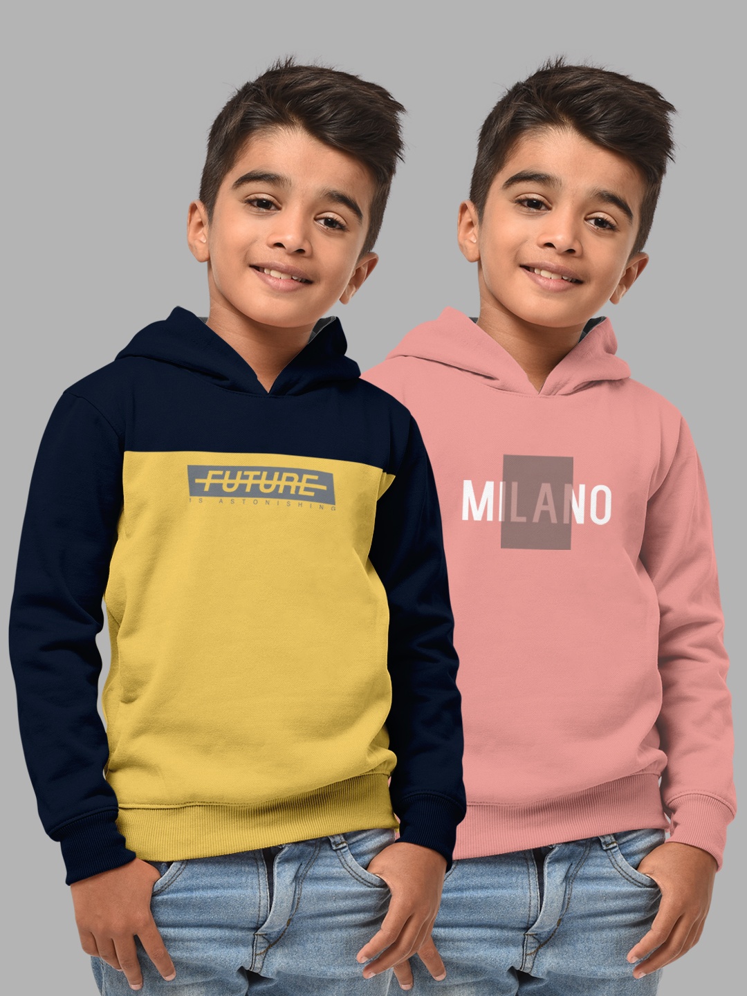 

HELLCAT Boys Navy Blue Colourblocked Hooded Sweatshirt