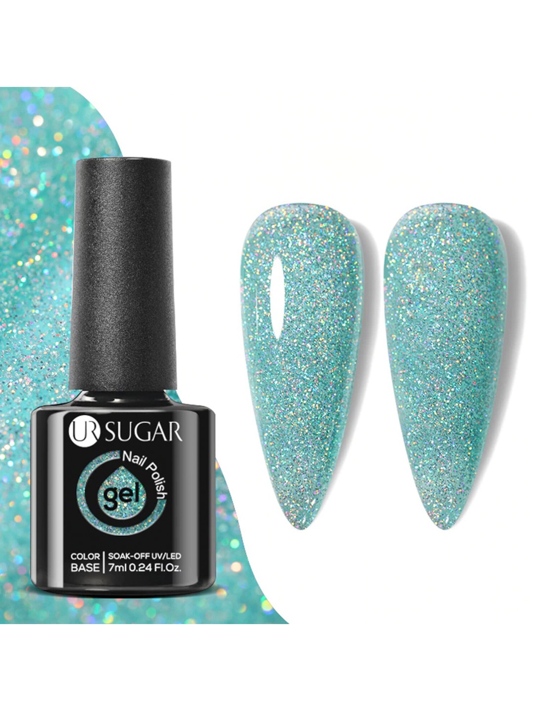 

BORN PRETTY UR Sugar Soak-Off UV Gel Long Lasting Nail Polish 7 ml - URH054, Turquoise blue