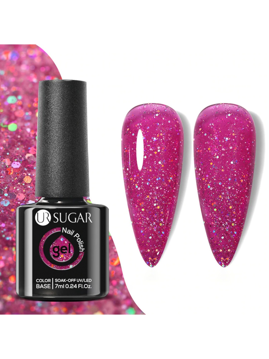 

BORN PRETTY UR SUGAR UV LED Gel Nail Polish, 7ml - URH032, Magenta