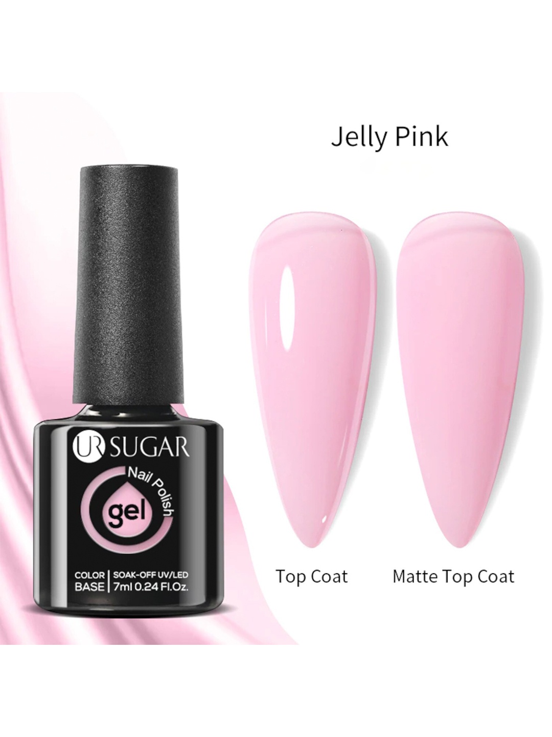 

BORN PRETTY UR Sugar Soak-Off UV Gel Long Lasting Nail Polish 7 ml - URH080, Pink