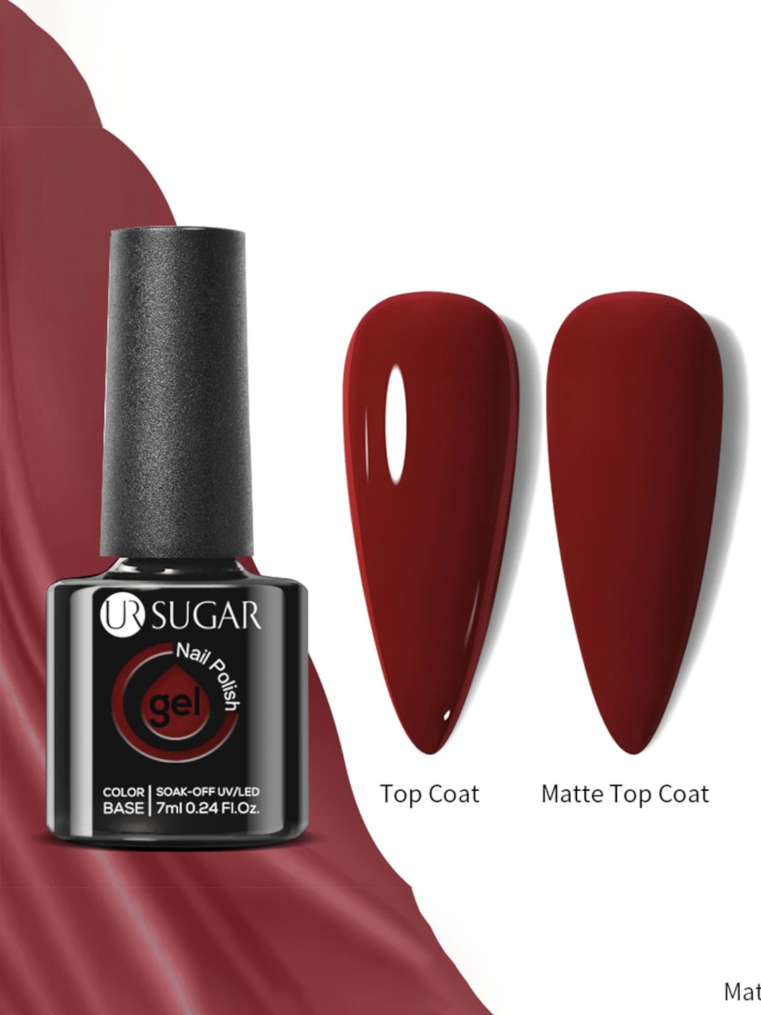 

BORN PRETTY UR Sugar Soak-Off UV Gel Long Lasting Nail Polish 7 ml - URH027, Maroon