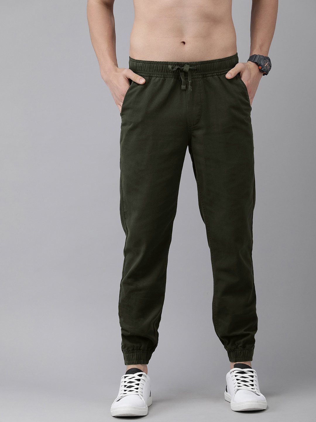 

Roadster Men Slim Fit Joggers, Green