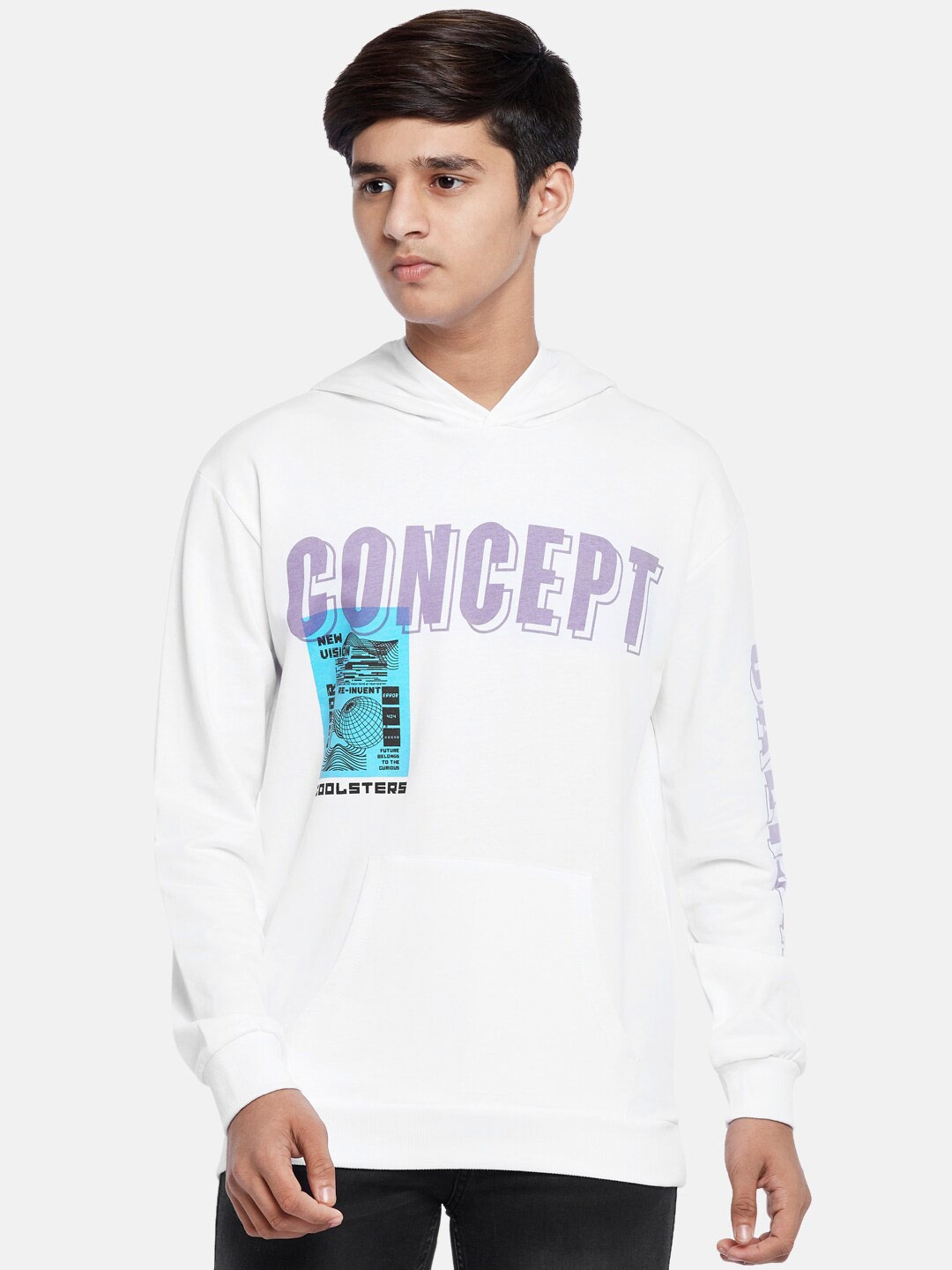 Coolsters by Pantaloons Boys White Printed Cotton Sweatshirt