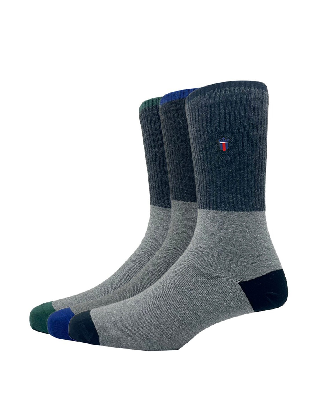 

Louis Philippe Pack of 3 Men Green Colourblocked Calf-Length Socks