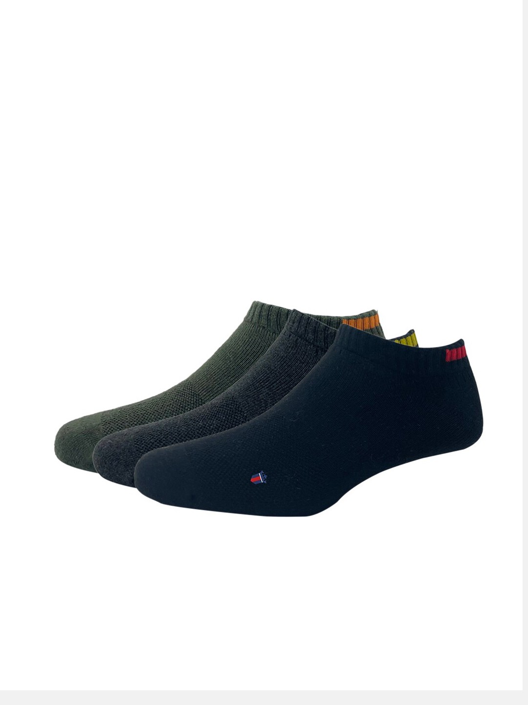 Louis Philippe Men Pack Of 3 Solid Cotton Ankle-Length Socks, Green