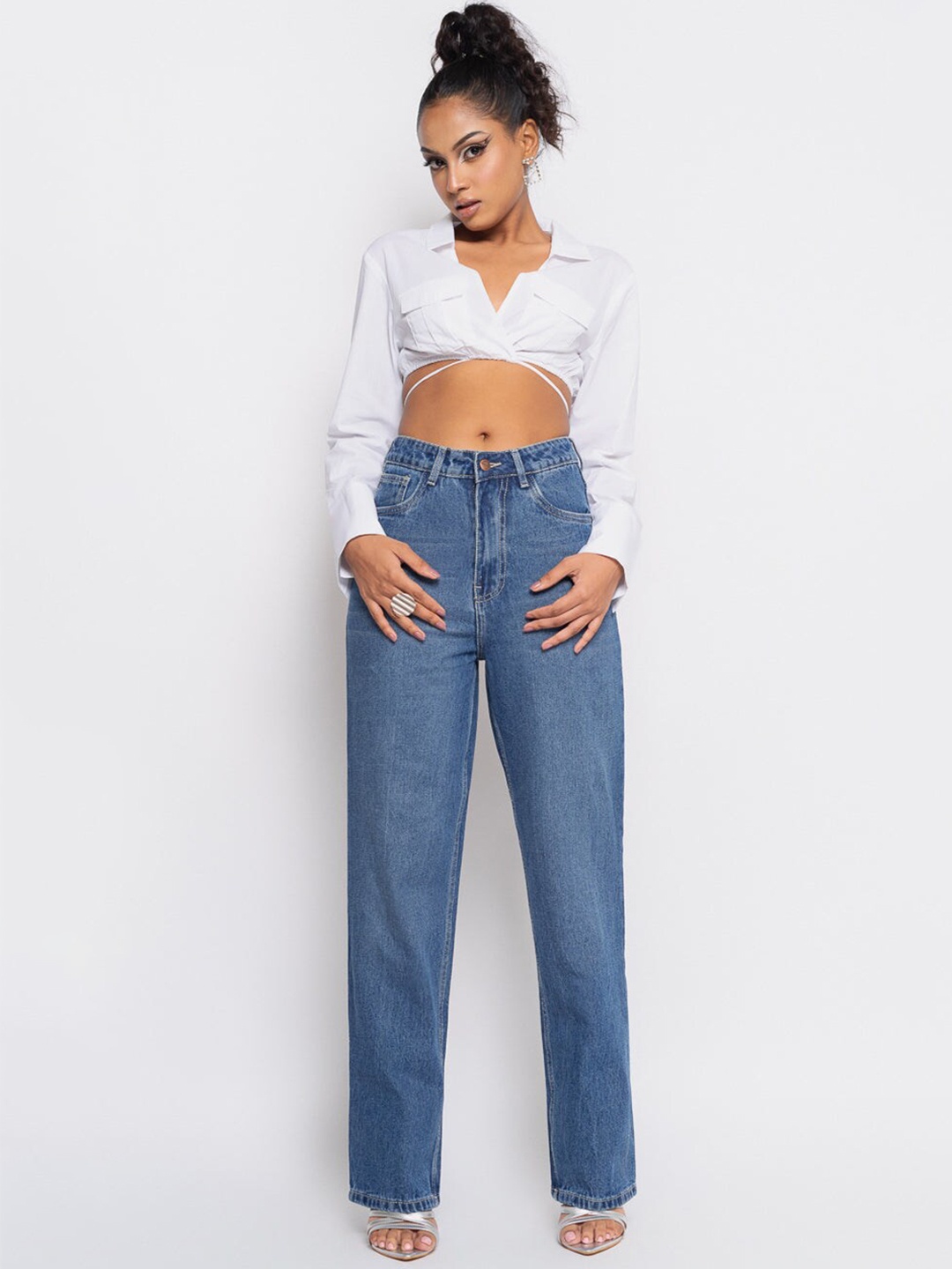 

FREAKINS Women Blue High-Rise Light Fade Jeans