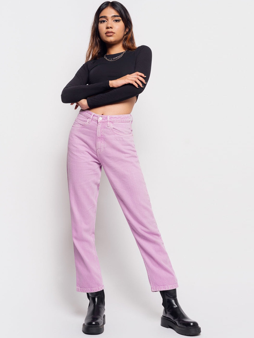 

FREAKINS Women Pink High-Rise Jeans