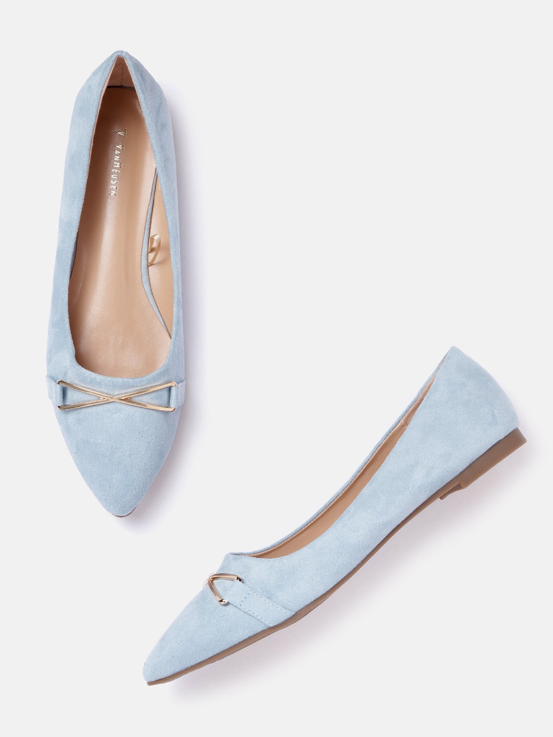 

Van Heusen Woman Blue Solid Ballerinas with Metal Detail