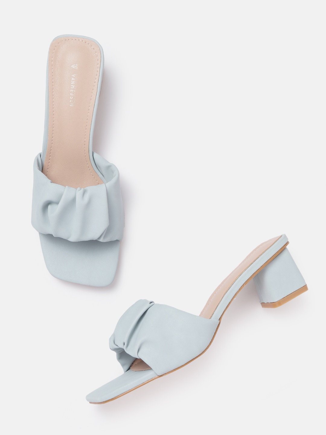 

Van Heusen Woman Blue Solid Block Heels