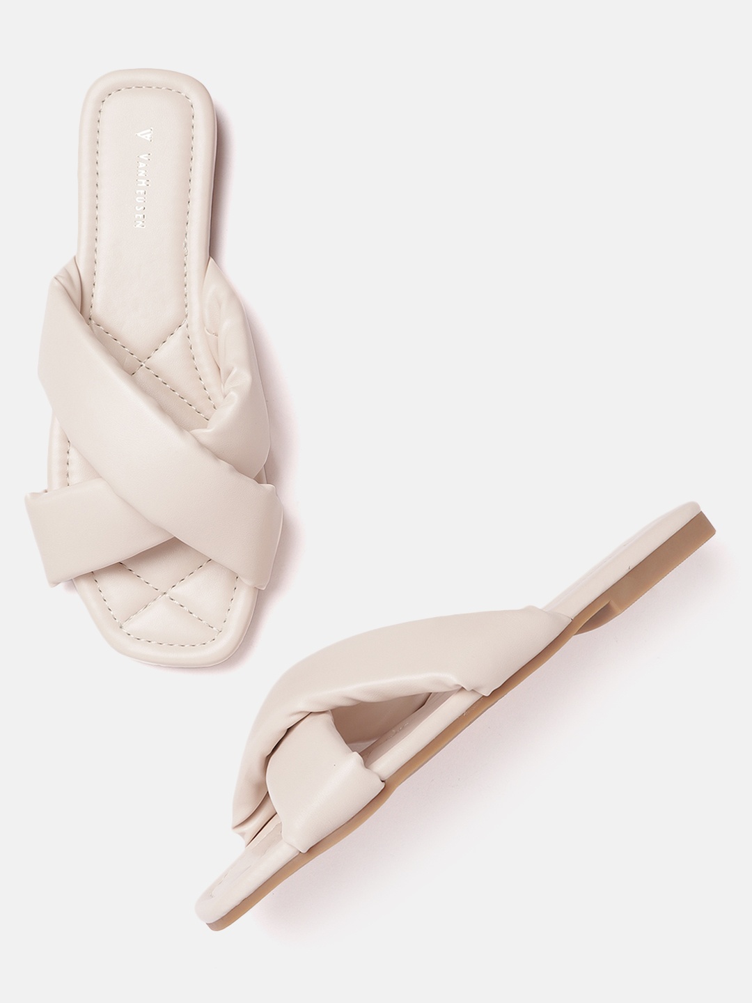 

Van Heusen Woman Beige Criss-Cross Open Toe Flats
