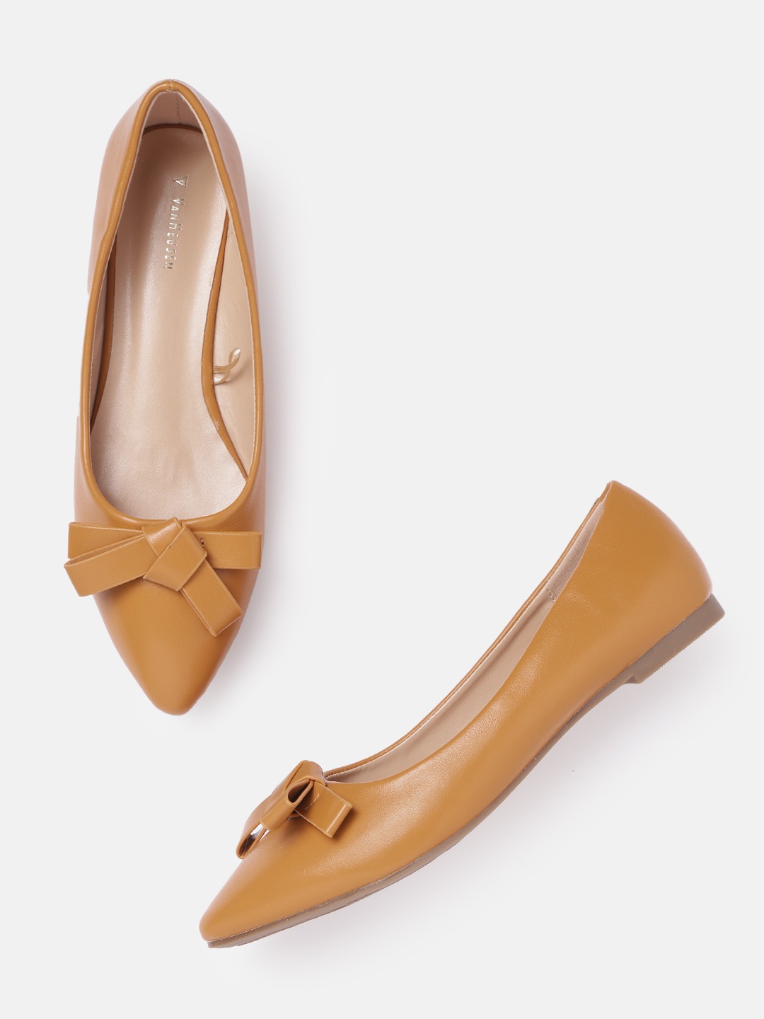 

Van Heusen Woman Tan Brown Ballerinas with Upper Knot Detail