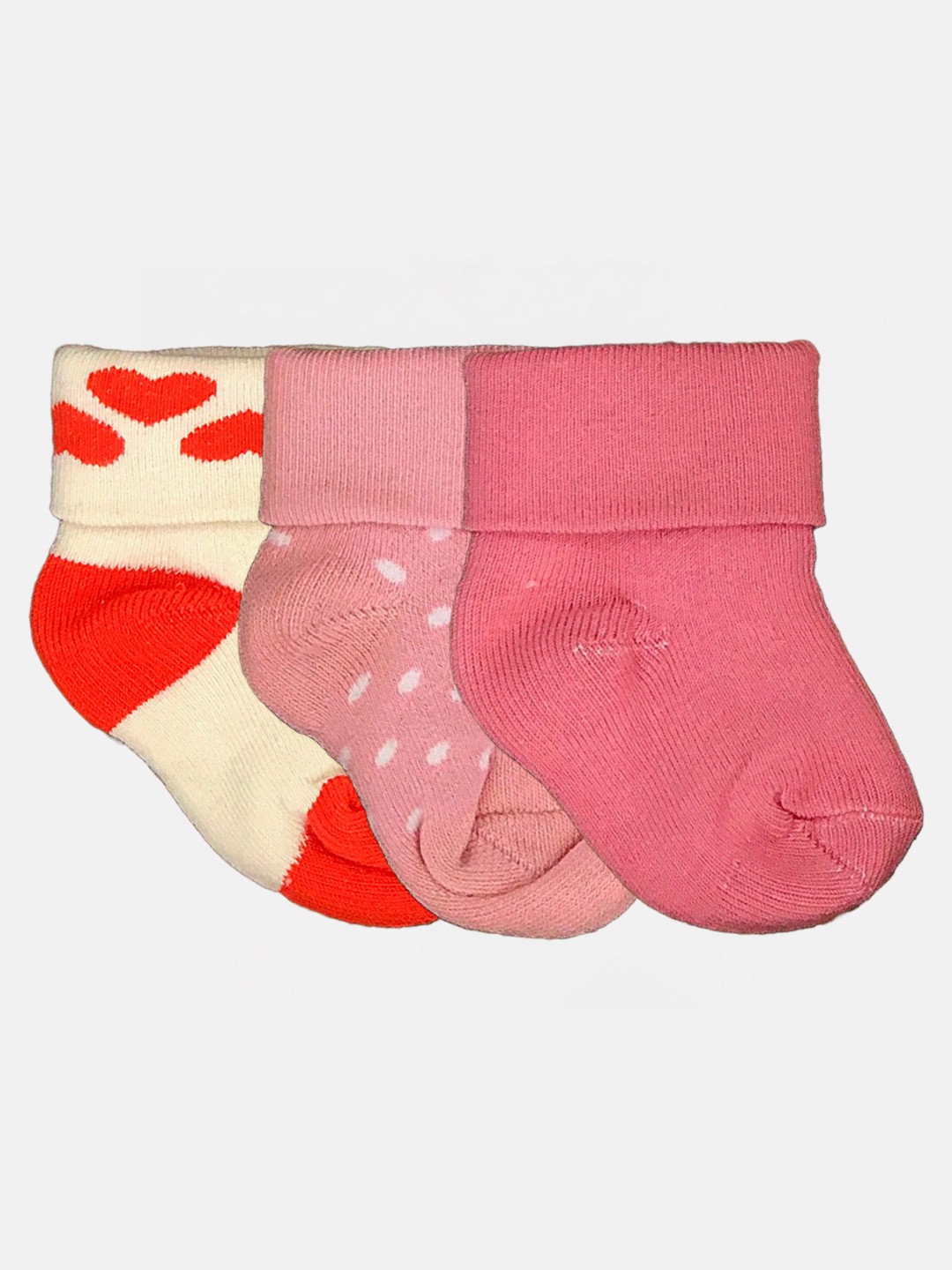 

N2S NEXT2SKIN Infant Girls Pack Of 3 Patterned Cotton Ankle-Length Socks, Cream
