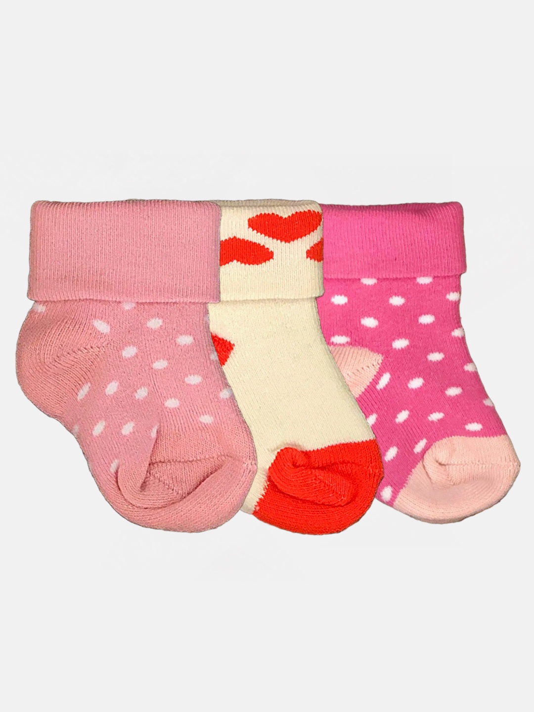 

N2S NEXT2SKIN Girls Infant Pack of 3 Patterned Cotton Ankle-Length Socks, Rose