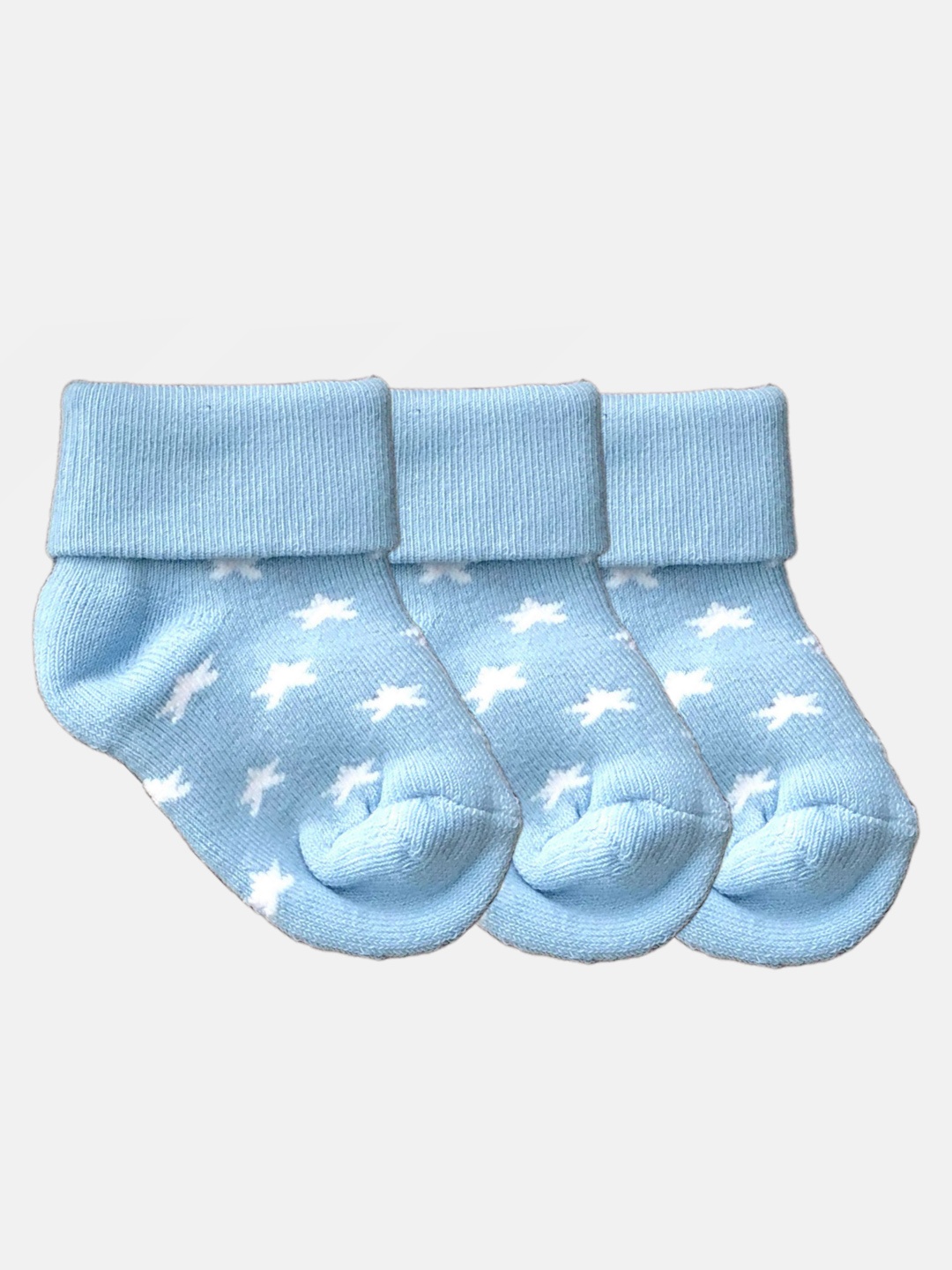 

N2S NEXT2SKIN Infant Girls Pack Of 3 Patterned Cotton Ankle-Length Socks, Blue