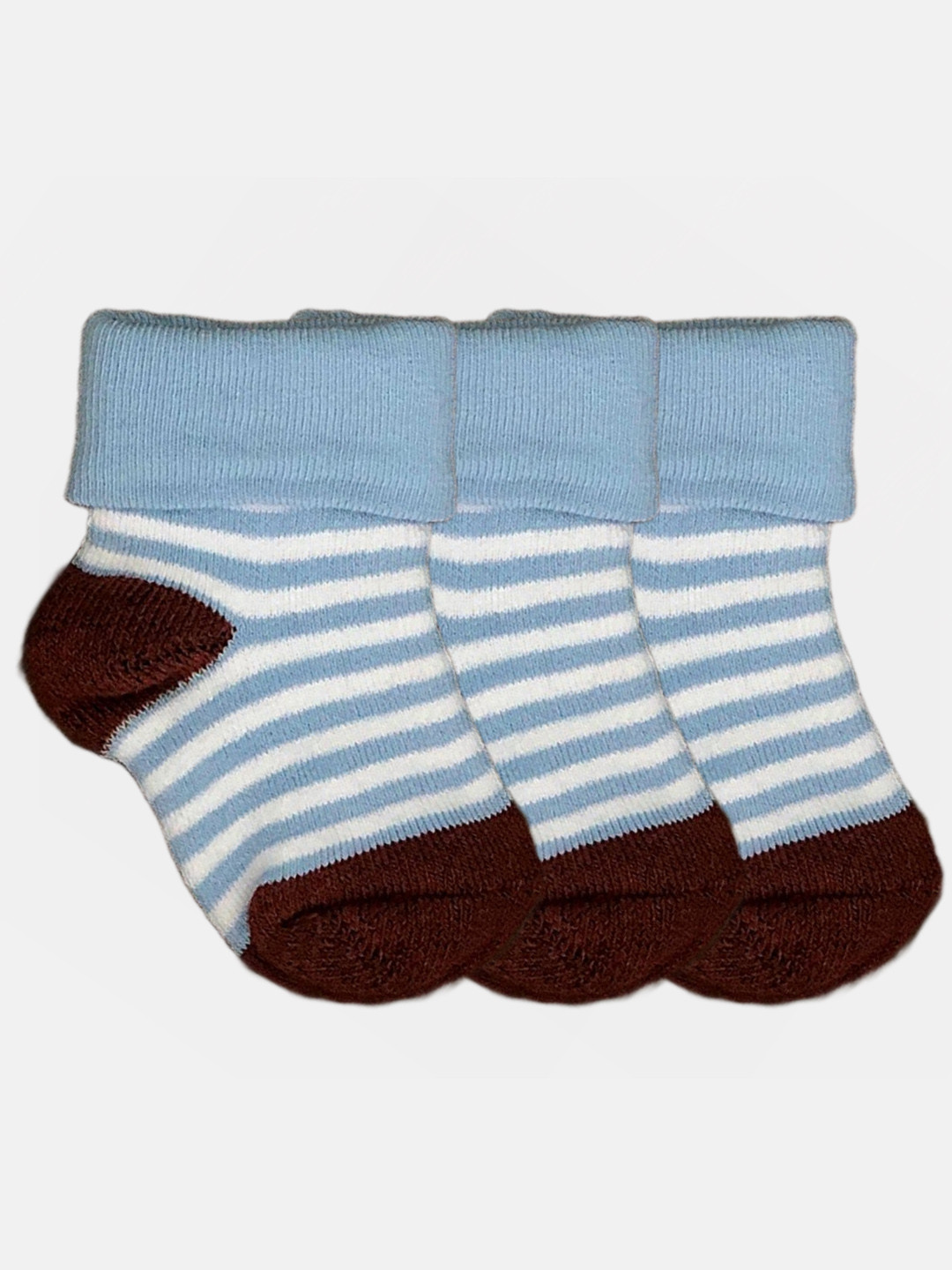 

N2S NEXT2SKIN Infant Girls Pack Of 3 Patterned Cotton Ankle-Length Socks, Blue