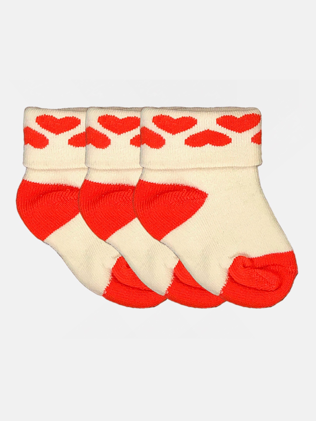 

N2S NEXT2SKIN Infant Girls Pack of 3 Patterned Cotton Ankle-Length Socks, Cream