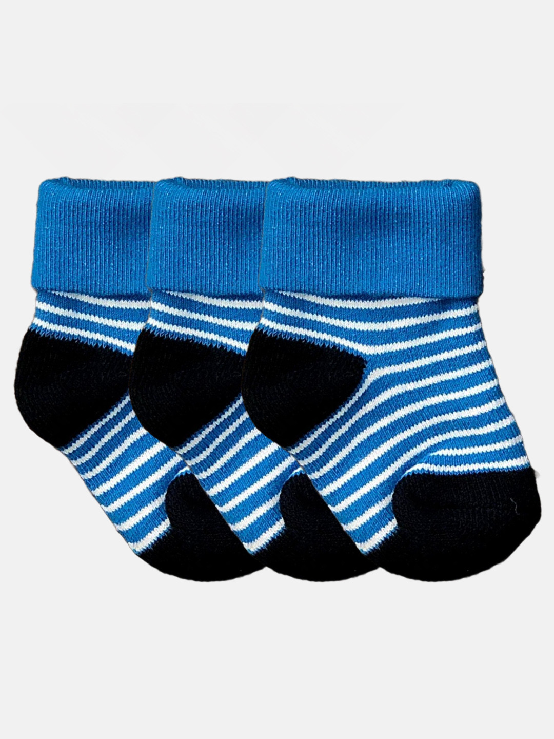 

N2S NEXT2SKIN Infant Girls Pack Of 3 Patterned Cotton Ankle-Length Socks, Blue