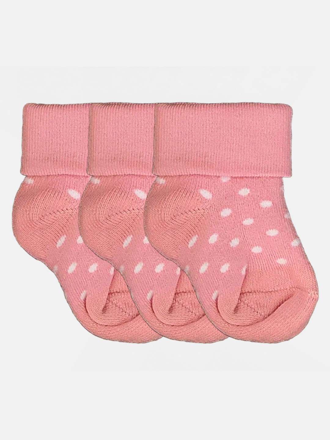 

N2S NEXT2SKIN Infant Girls Pack Of 3 Patterned Cotton Ankle-Length Socks, Pink
