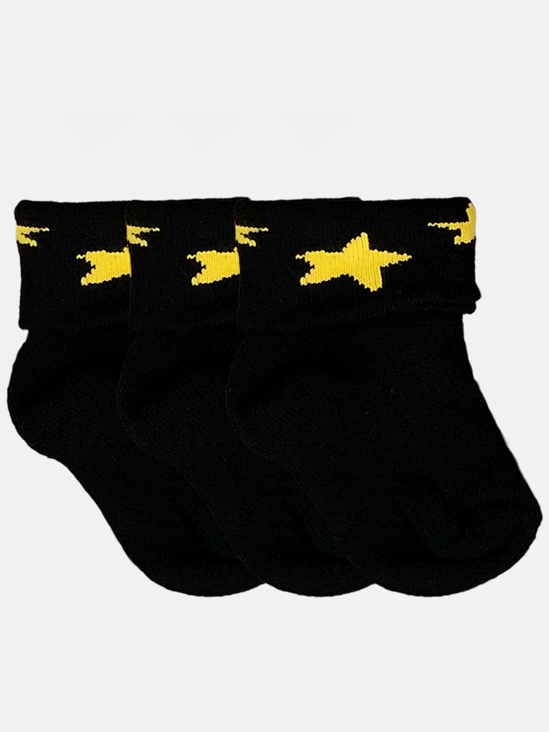 

N2S NEXT2SKIN Infant Girls Pack Of 3 Patterned Cotton Ankle-Length Socks, Black