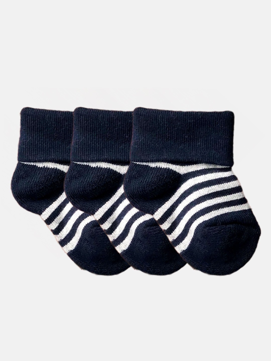 

N2S NEXT2SKIN Infant Girls Pack of 3 Multi-Colored Patterned Ankle-Length Socks, Blue