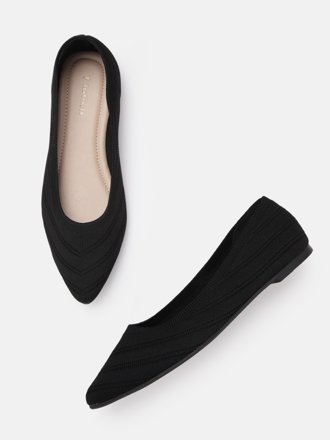 

Van Heusen Woman Black Woven Pointed Toe Ballerinas