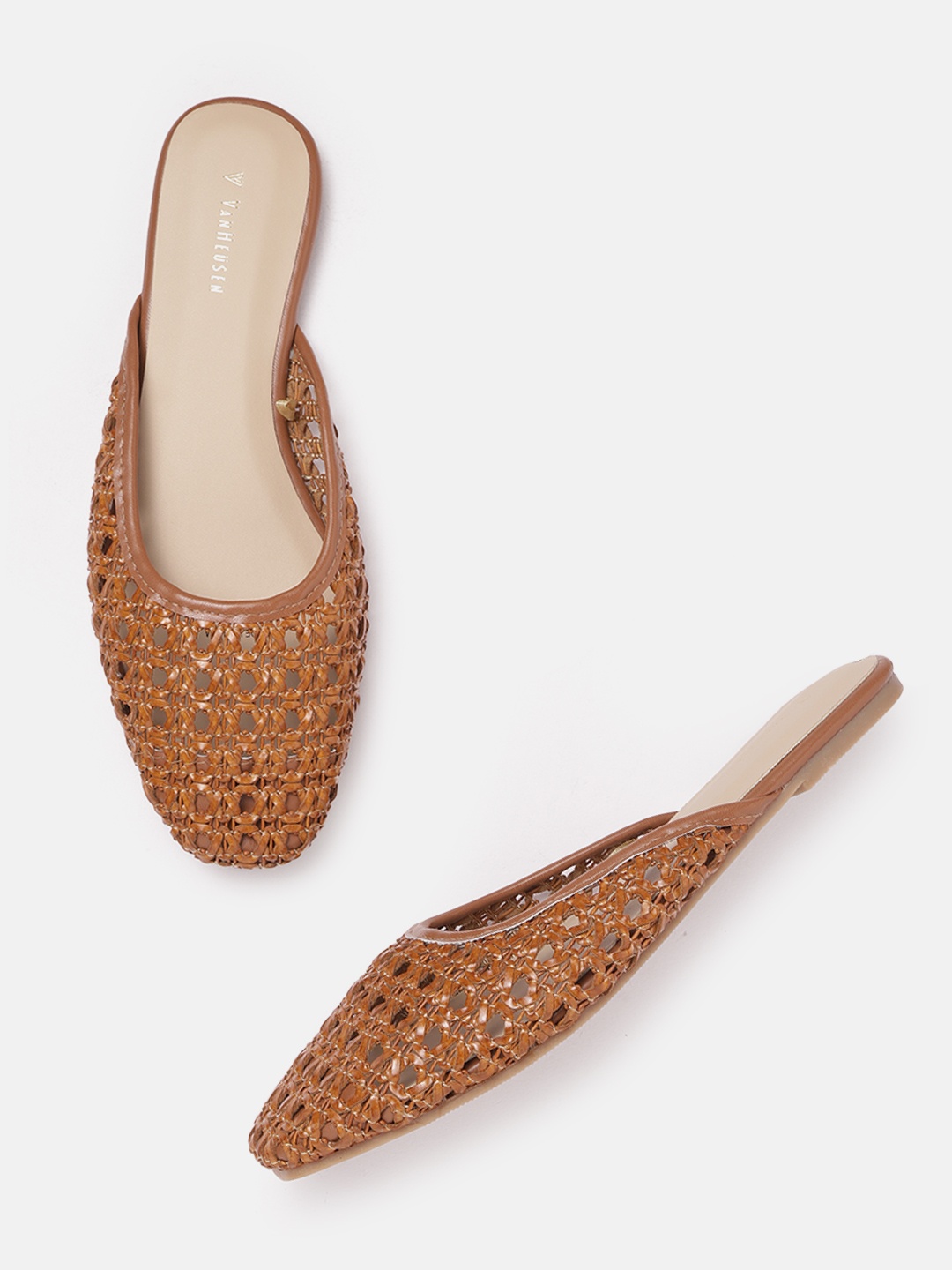 

Van Heusen Woman Woven Design Mules, Tan