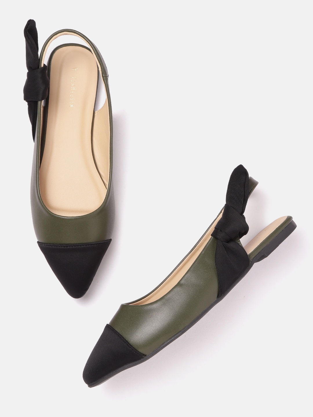 

Van Heusen Woman Colourblocked Flats, Olive