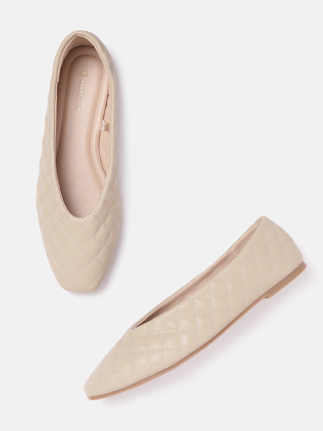 

Van Heusen Woman Beige Quilted Ballerinas