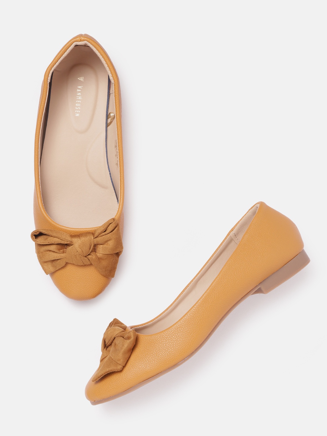 

Van Heusen Woman Solid Ballerinas with Bows Detail, Mustard