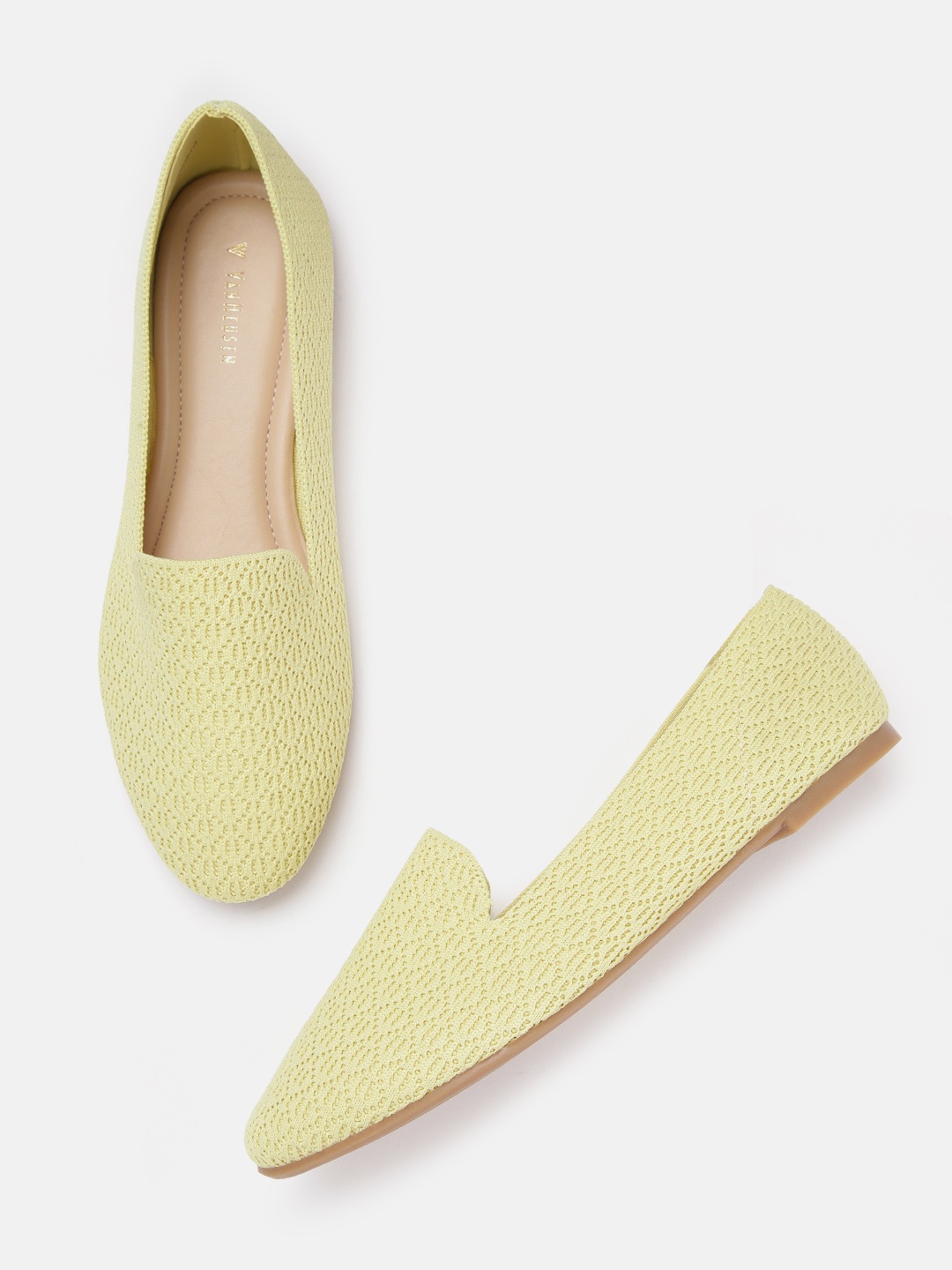 

Van Heusen Woman Yellow Woven Ballerinas