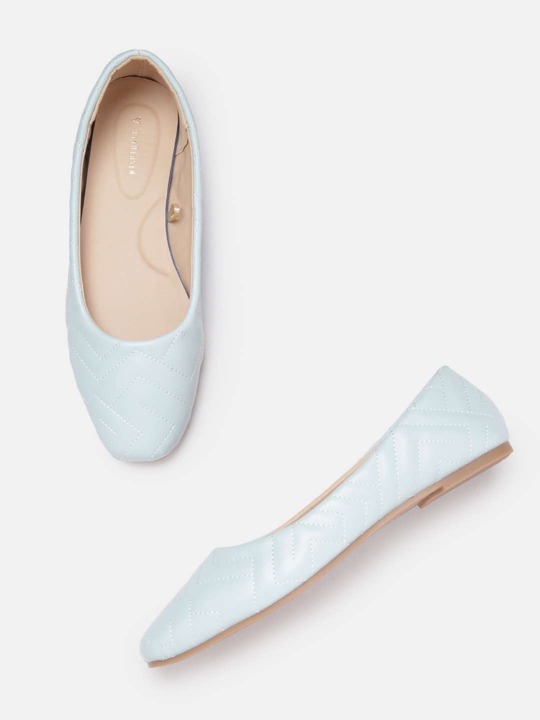 

Van Heusen Woman Blue Quilted Textured Ballerinas