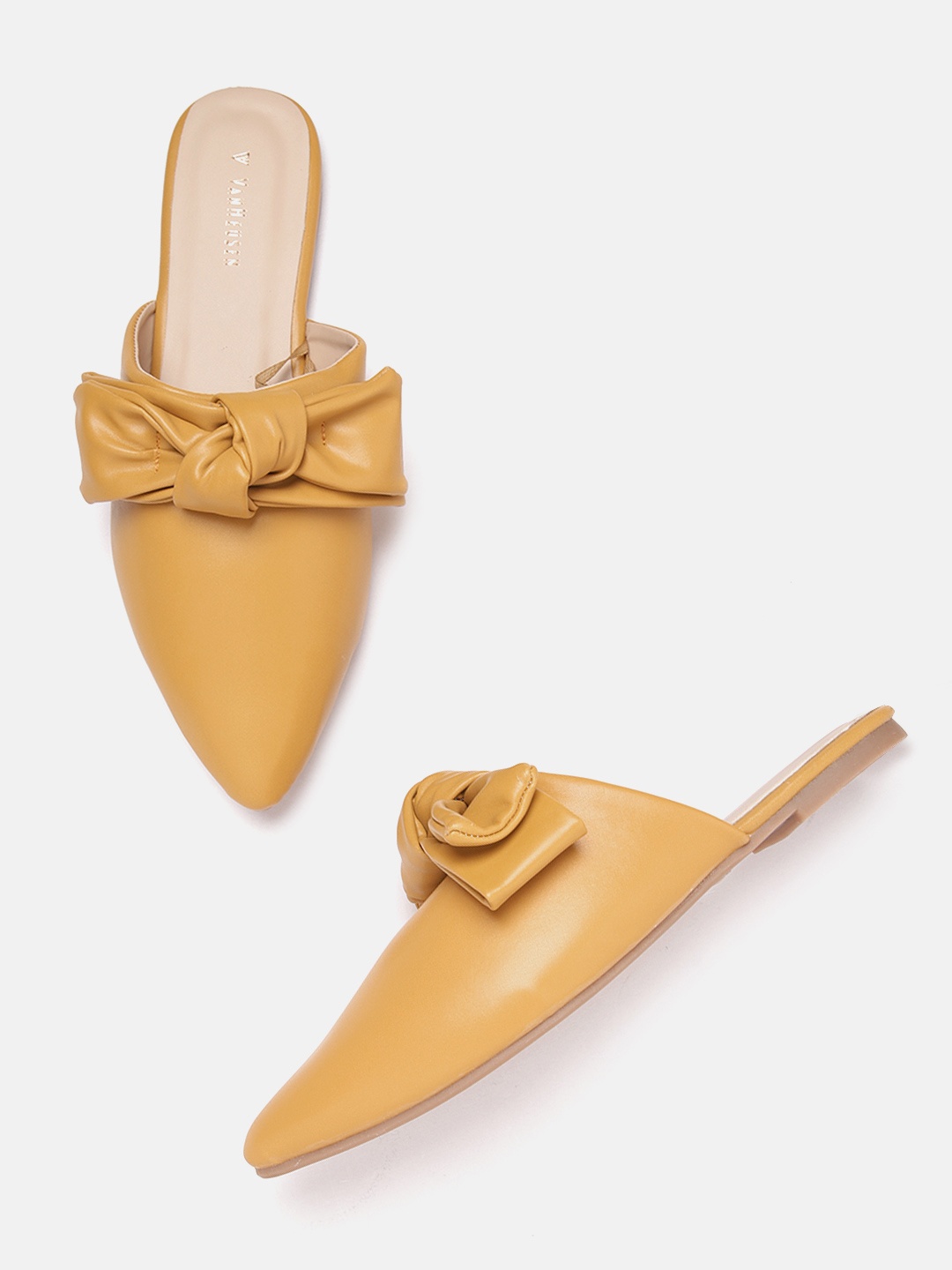 

Van Heusen Woman Solid Mules with Bows Detail, Mustard