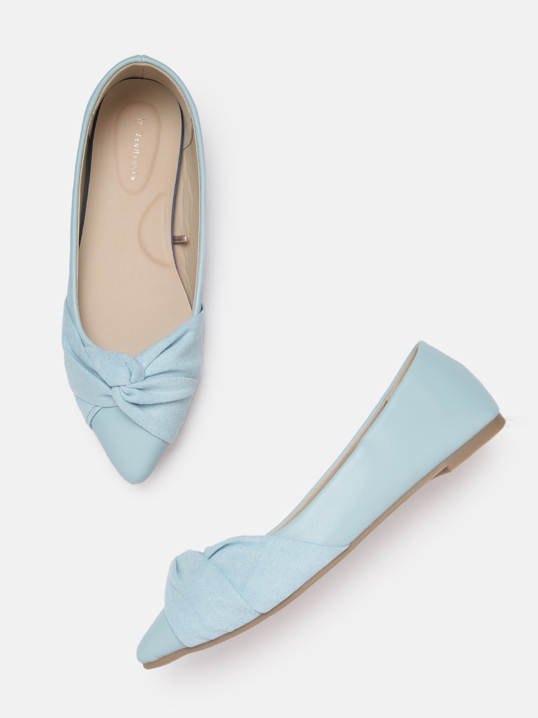 

Van Heusen Woman Blue Solid Knot Detail Ballerinas