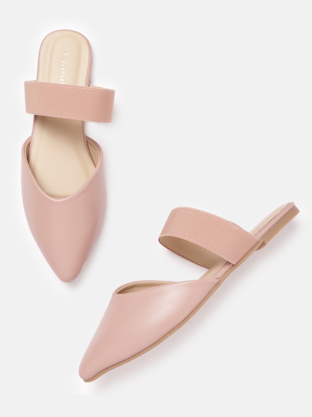 

Van Heusen Woman Dusty Pink Solid Mules, Rose