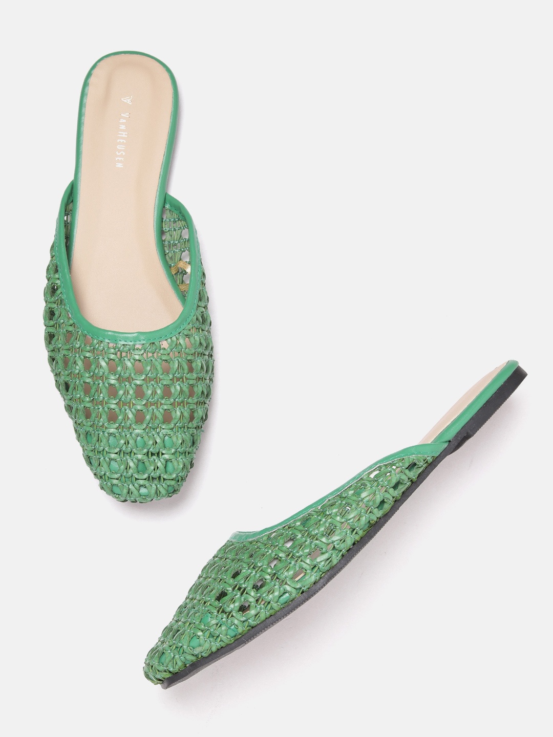 

Van Heusen Woman Basketweave Mules, Green