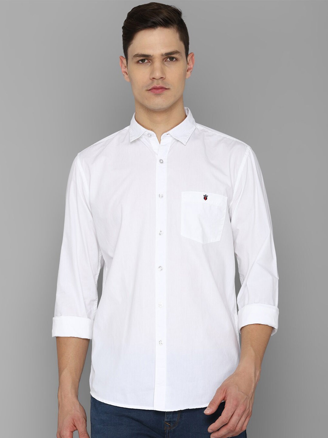 

Louis Philippe Jeans Men White Slim Fit Casual Cotton Shirt