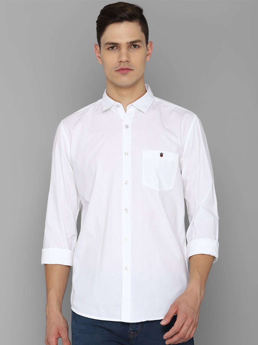 

Louis Philippe Jeans Men White Slim Fit Casual Cotton Shirt