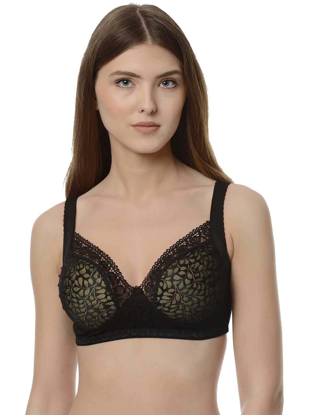 

Da Intimo Black Solid Non-Wired Lightly Padded Everyday Bra DI-842