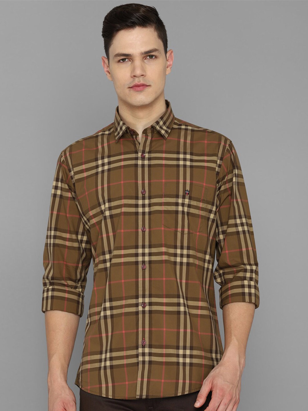 

Louis Philippe Sport Men Brown Slim Fit Tartan Checks Casual Shirt