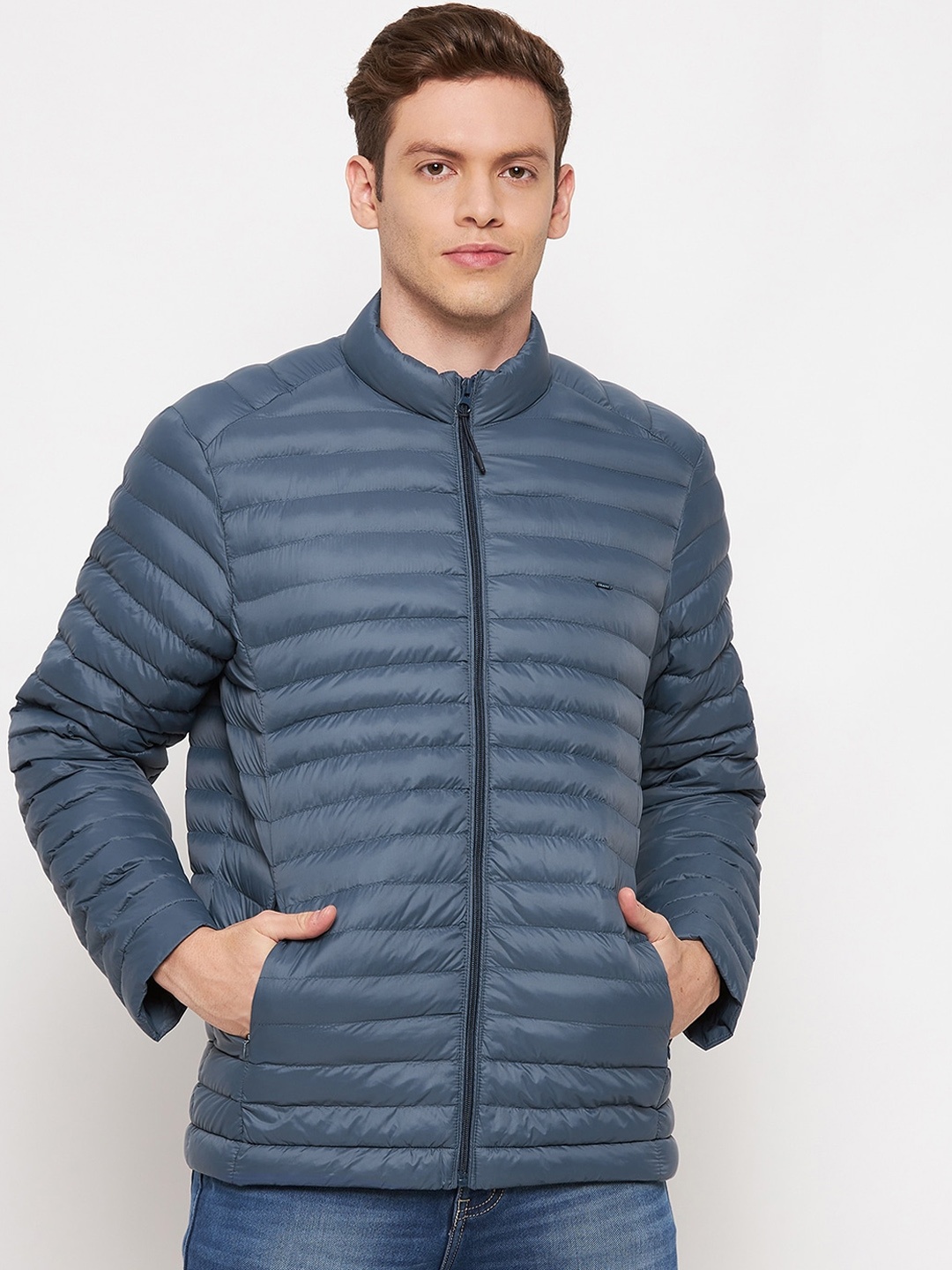 

Okane Men Teal Solid Lightweight Puffer Jacket