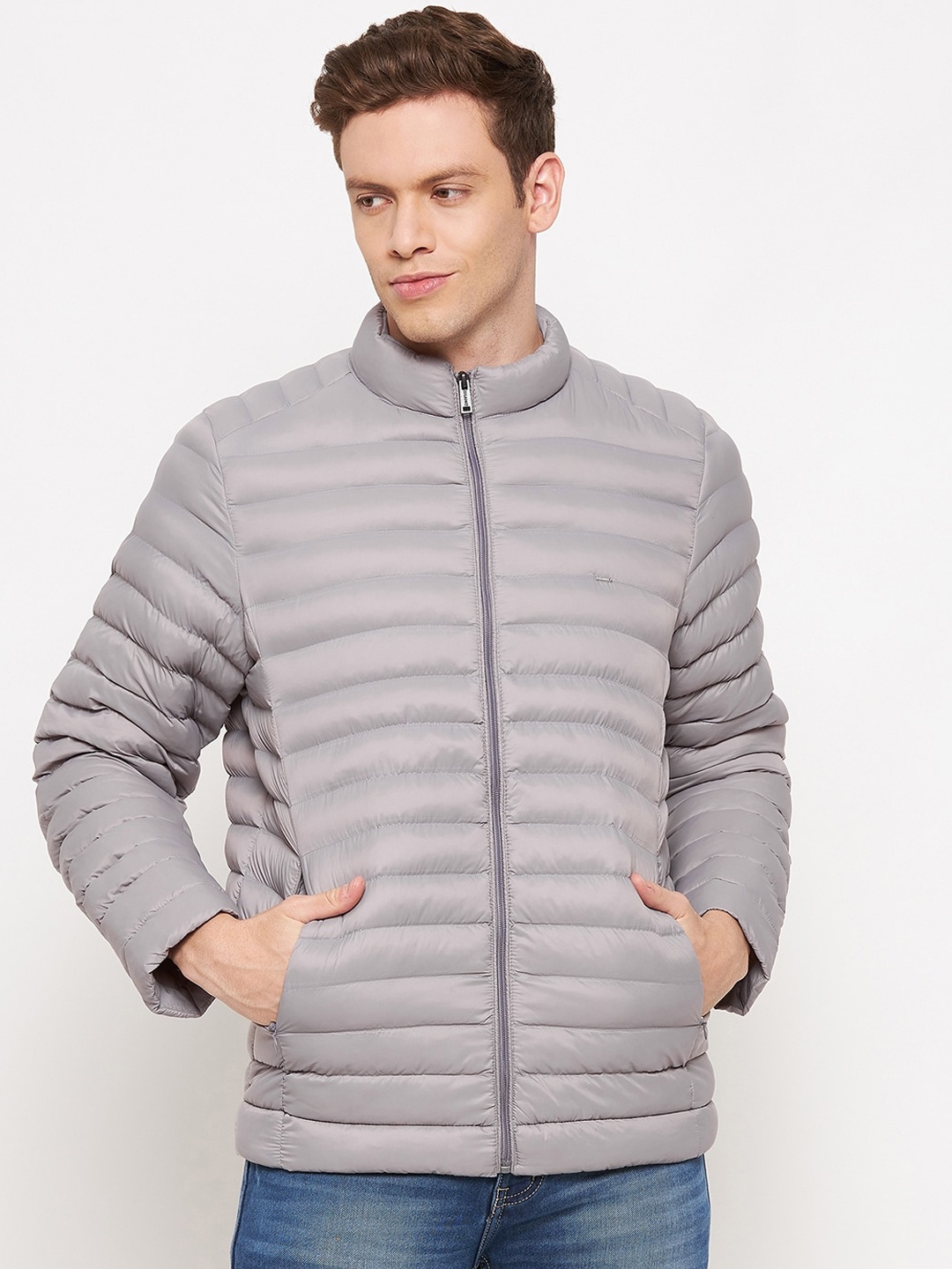 

Okane Men Grey Solid Lightweight Puffer Jacket