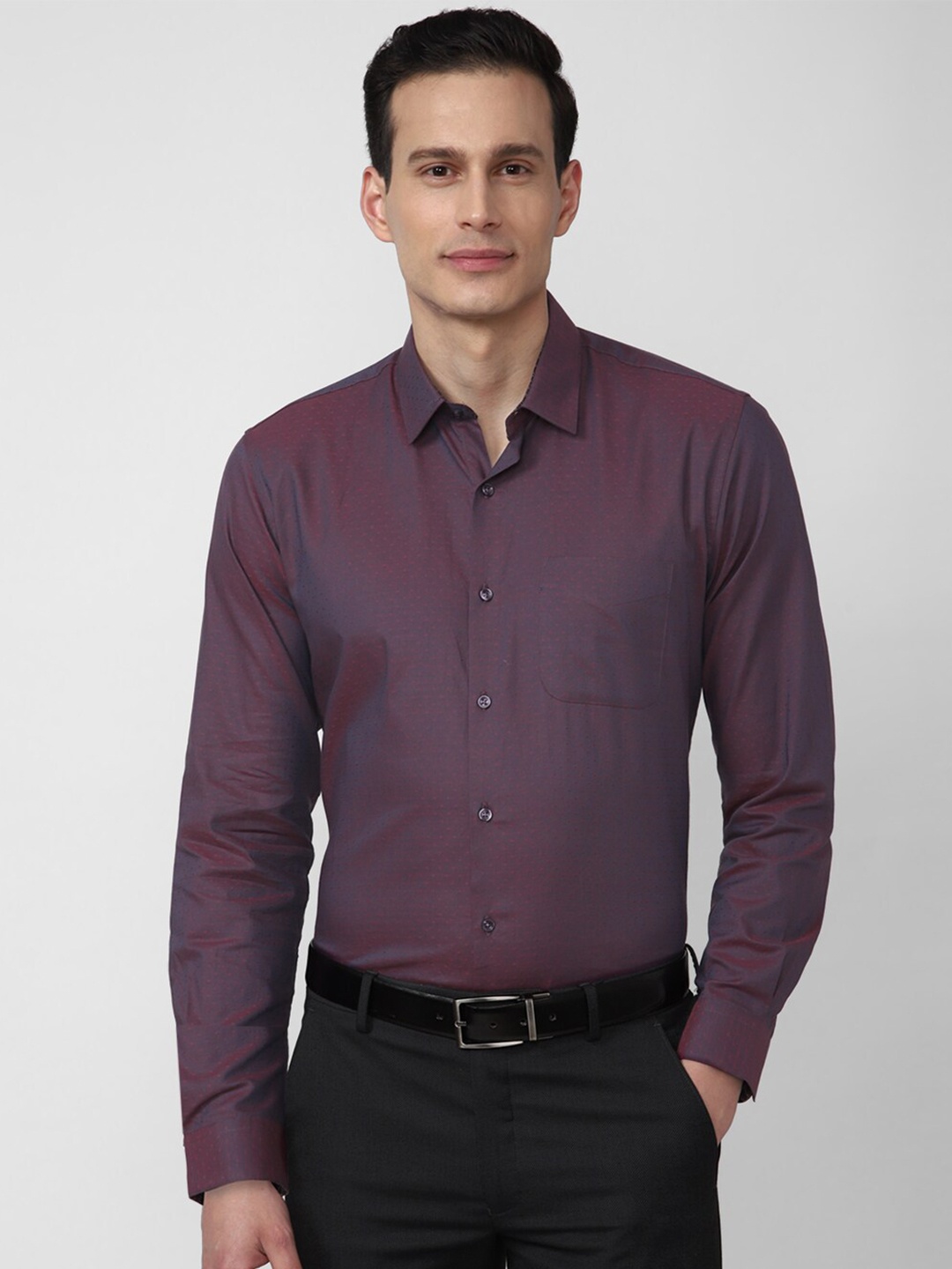 

Peter England Men Purple Pure Cotton Formal Shirt