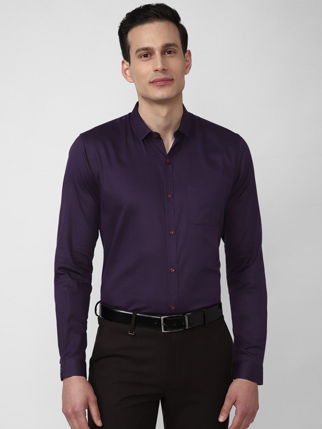 

Peter England Men Purple Pure Cotton Formal Shirt