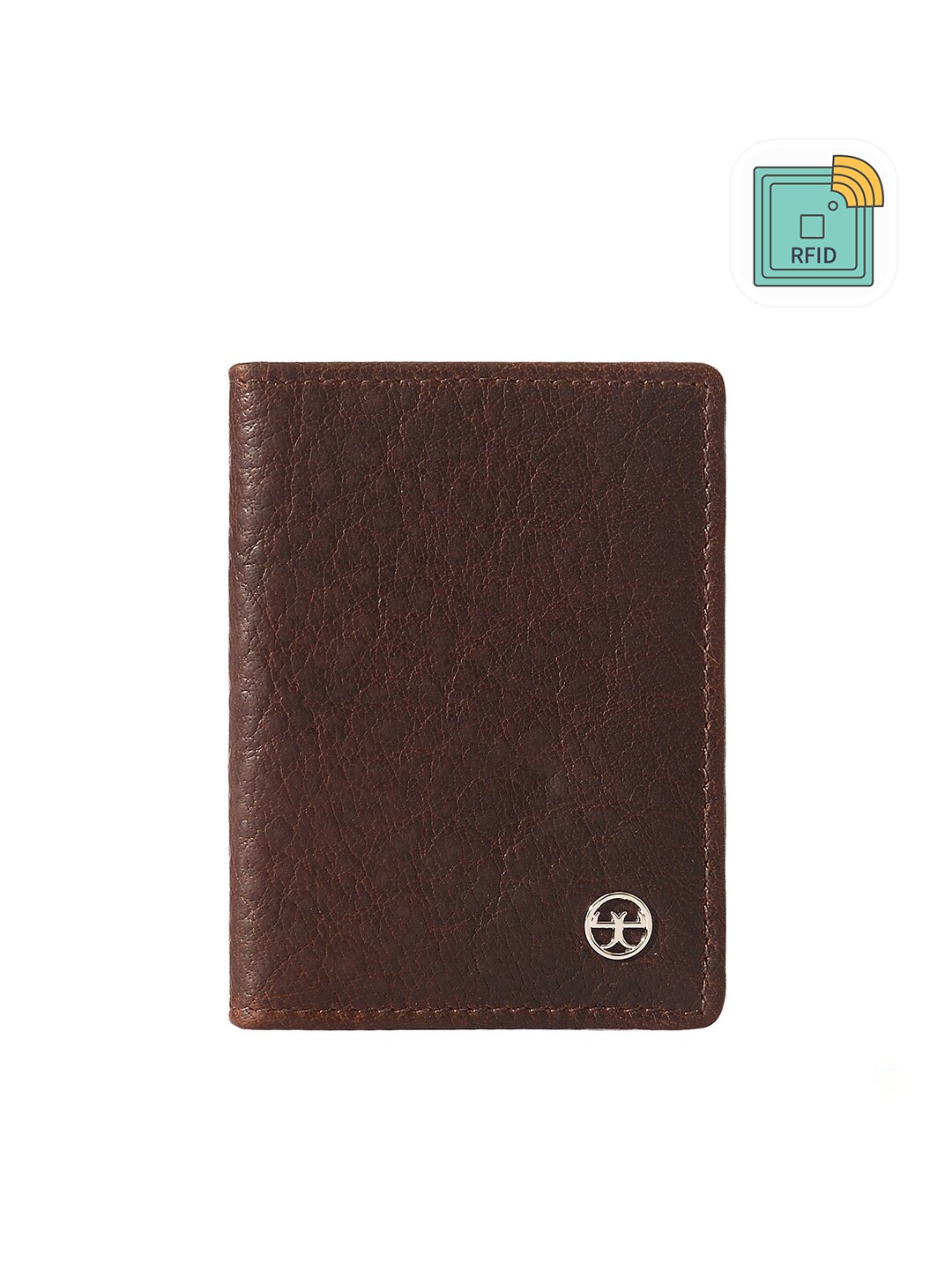 

Eske Men Textured RFID Leather Card Holder, Brown