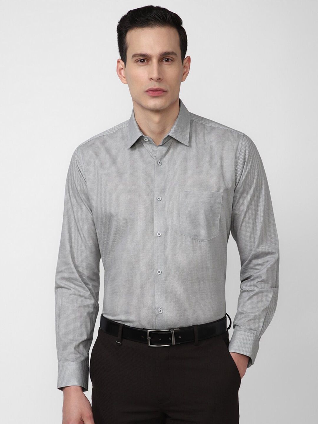 

Van Heusen Men Grey Formal Shirt