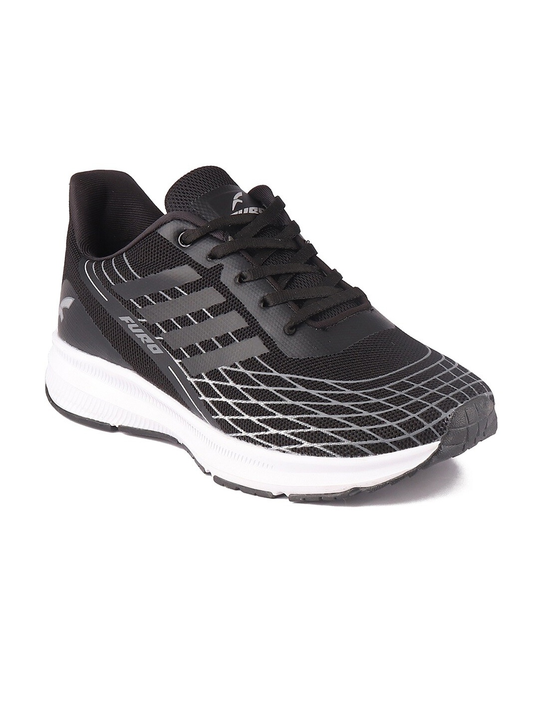 FURO by Red Chief Men Mesh Running Non-Marking Shoes, Black