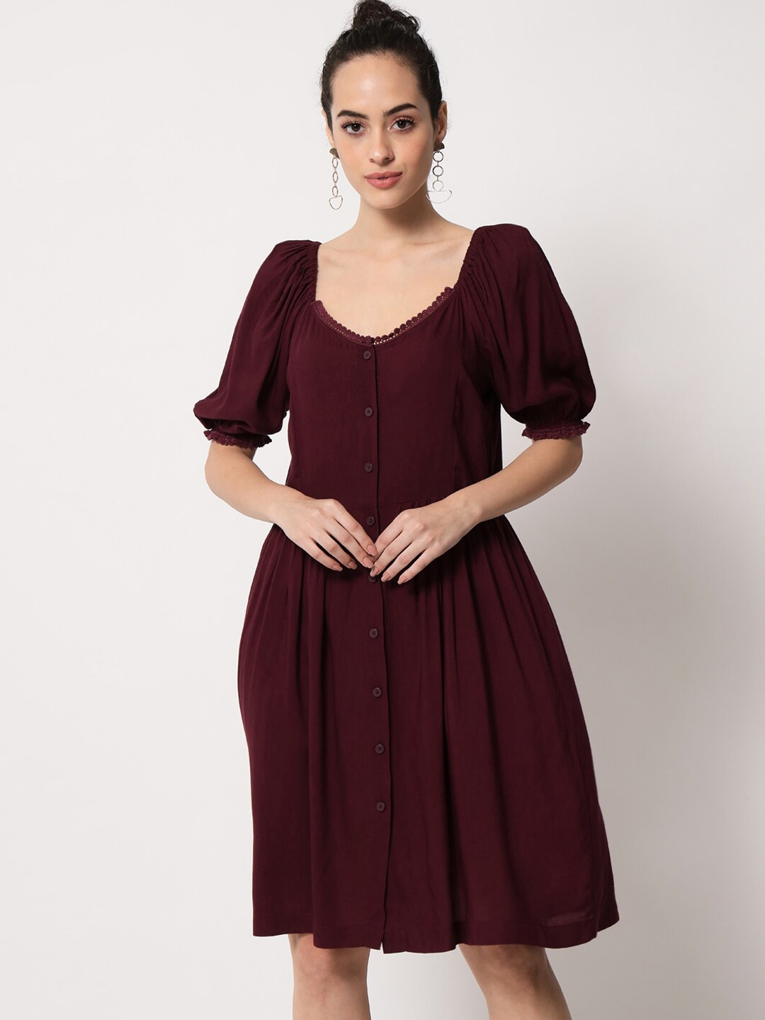 

Trend Arrest Women Maroon Dress
