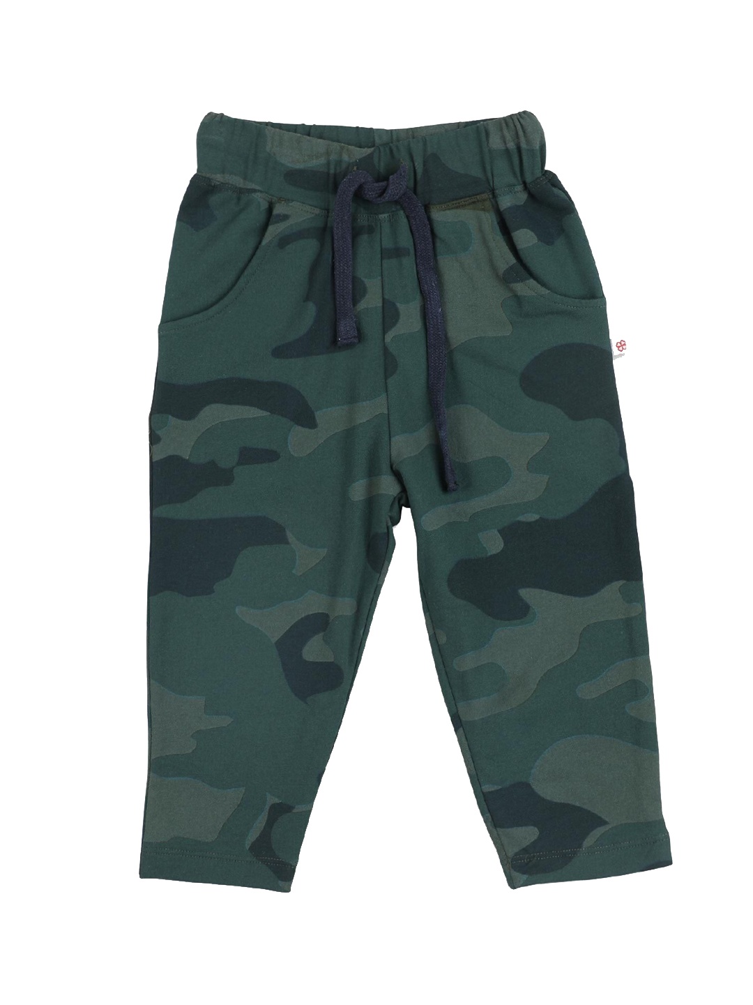 

GREENDIGO Kids Green & Black Camouflage Printed Joggers