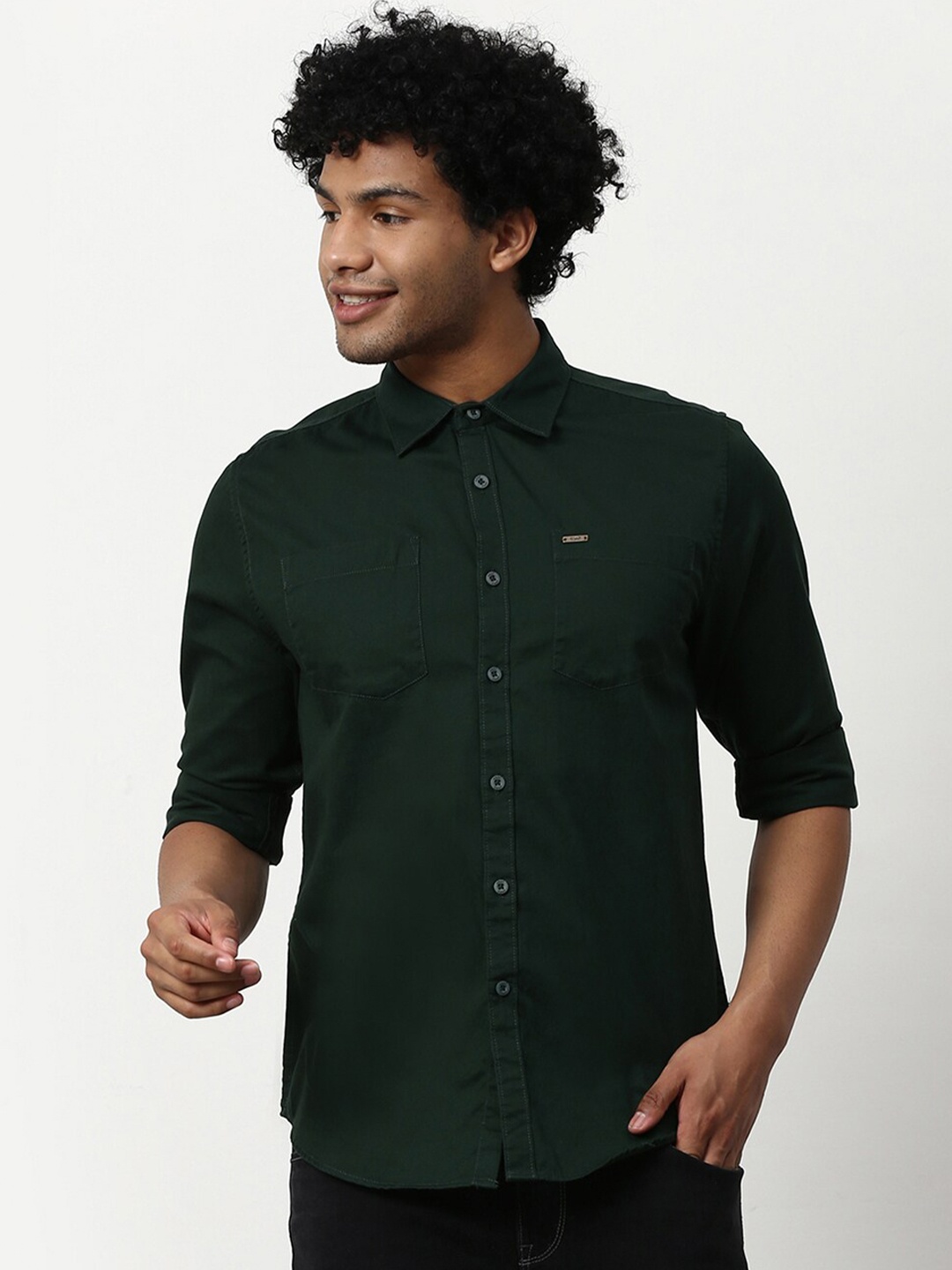 

abof Men Green Casual Cotton Shirt