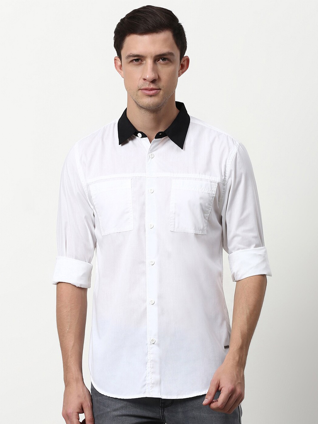 

abof Men White Solid Casual Shirt